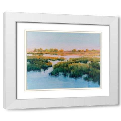 Marshland View II White Modern Wood Framed Art Print with Double Matting by OToole, Tim