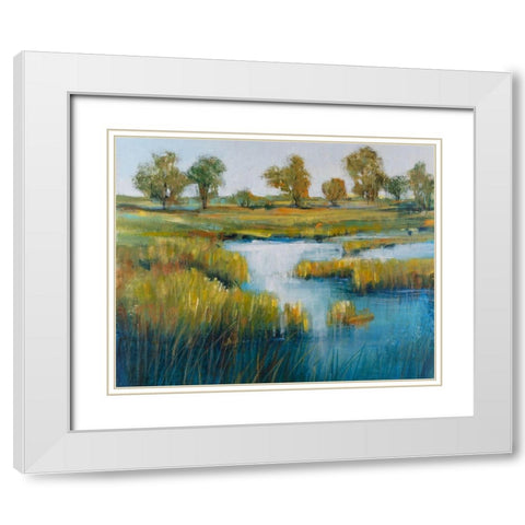 Marshland View IV White Modern Wood Framed Art Print with Double Matting by OToole, Tim