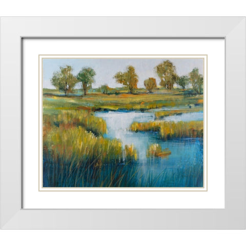 Marshland View IV White Modern Wood Framed Art Print with Double Matting by OToole, Tim