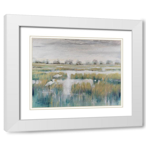 Marshland View V White Modern Wood Framed Art Print with Double Matting by OToole, Tim