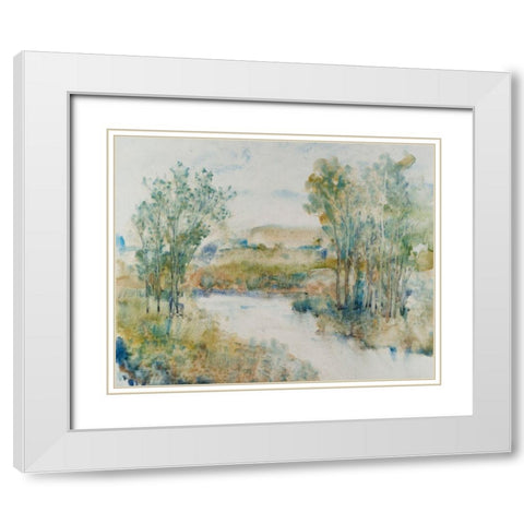 Trees on the Creek I White Modern Wood Framed Art Print with Double Matting by OToole, Tim