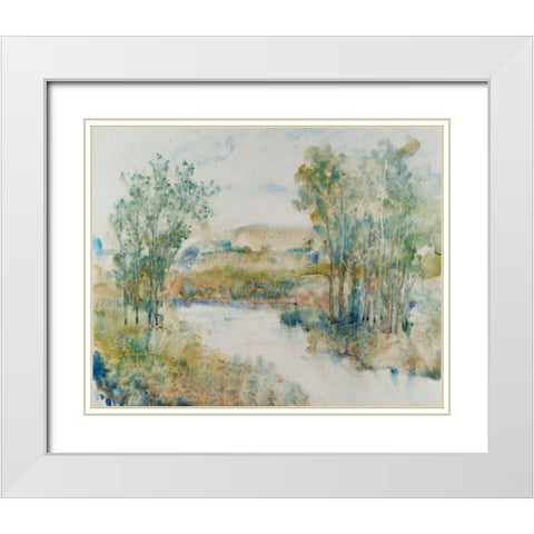 Trees on the Creek I White Modern Wood Framed Art Print with Double Matting by OToole, Tim