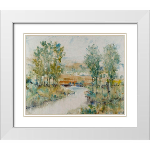 Trees on the Creek II White Modern Wood Framed Art Print with Double Matting by OToole, Tim