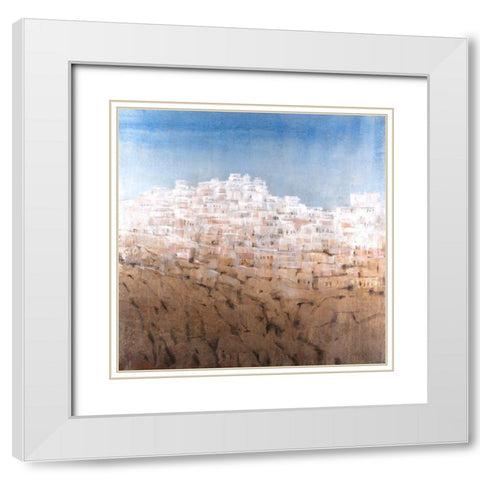 Hilltop Village I White Modern Wood Framed Art Print with Double Matting by OToole, Tim