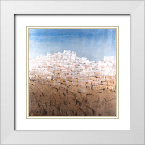 Hilltop Village I White Modern Wood Framed Art Print with Double Matting by OToole, Tim