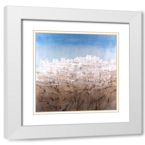 Hilltop Village II White Modern Wood Framed Art Print with Double Matting by OToole, Tim