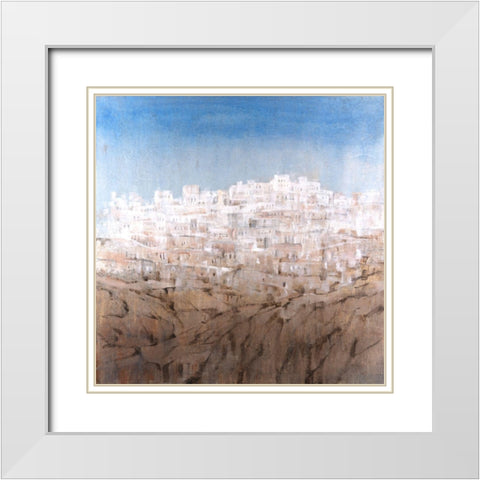 Hilltop Village II White Modern Wood Framed Art Print with Double Matting by OToole, Tim