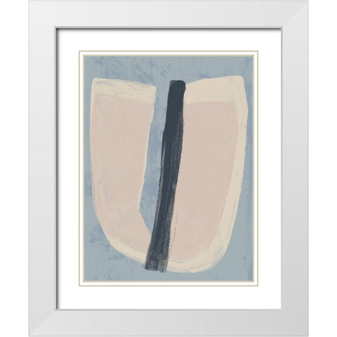 Paper Slice I White Modern Wood Framed Art Print with Double Matting by Vess, June Erica