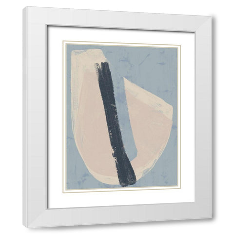 Paper Slice II White Modern Wood Framed Art Print with Double Matting by Vess, June Erica