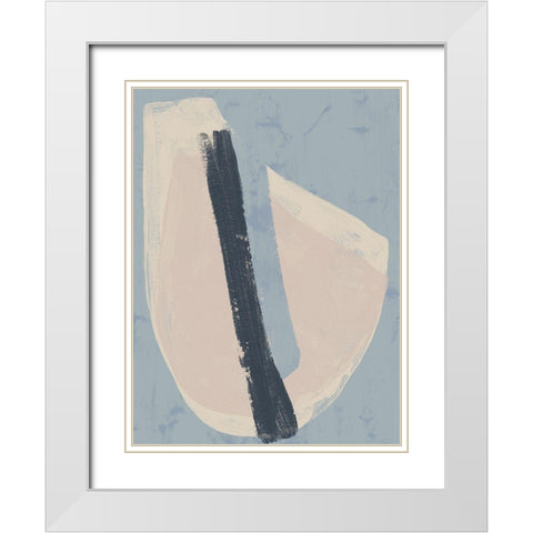 Paper Slice II White Modern Wood Framed Art Print with Double Matting by Vess, June Erica