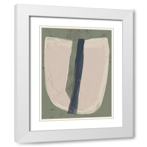 Paper Slice III White Modern Wood Framed Art Print with Double Matting by Vess, June Erica