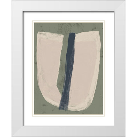 Paper Slice III White Modern Wood Framed Art Print with Double Matting by Vess, June Erica