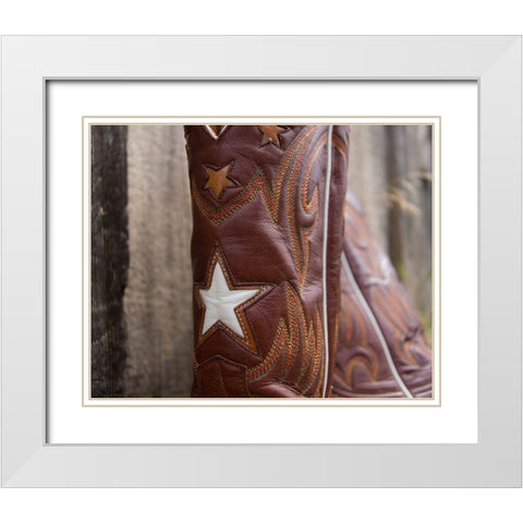 Boots with Star White Modern Wood Framed Art Print with Double Matting by Jasper, Sisa