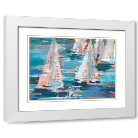 Pop Regatta I White Modern Wood Framed Art Print with Double Matting by Harper, Ethan