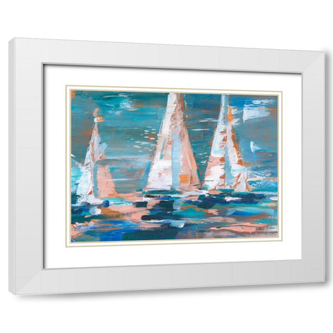 Pop Regatta II White Modern Wood Framed Art Print with Double Matting by Harper, Ethan