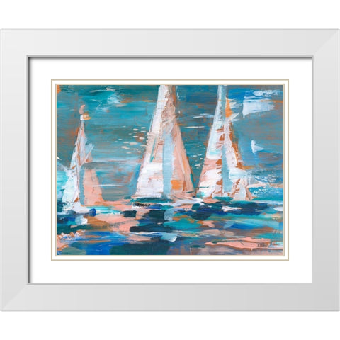 Pop Regatta II White Modern Wood Framed Art Print with Double Matting by Harper, Ethan
