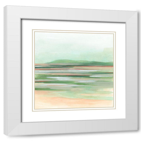 Tranquil Inlet II White Modern Wood Framed Art Print with Double Matting by Vess, June Erica