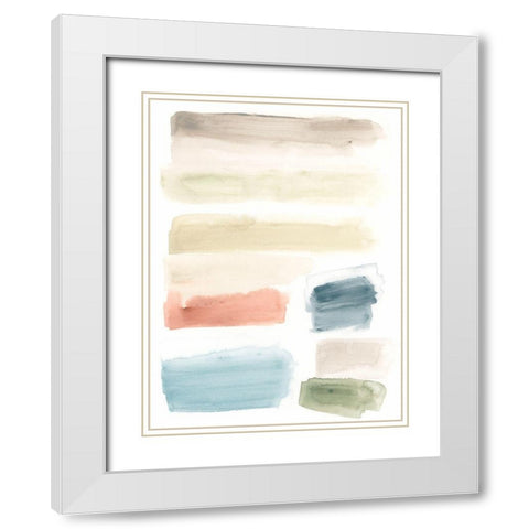 Watercolor Swatches II White Modern Wood Framed Art Print with Double Matting by Vess, June Erica