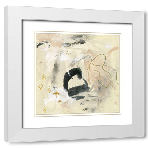 Winking Stars III White Modern Wood Framed Art Print with Double Matting by Wang, Melissa