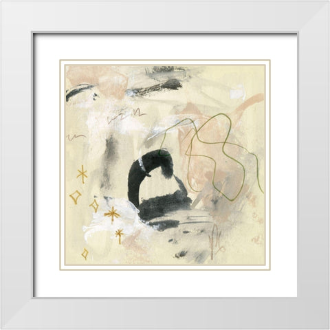 Winking Stars III White Modern Wood Framed Art Print with Double Matting by Wang, Melissa