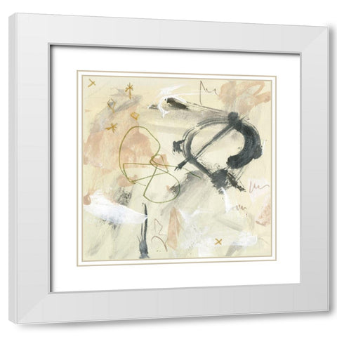Winking Stars IV White Modern Wood Framed Art Print with Double Matting by Wang, Melissa