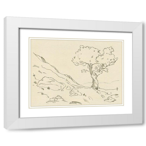 Christchurch Oak I White Modern Wood Framed Art Print with Double Matting by Green, Jacob