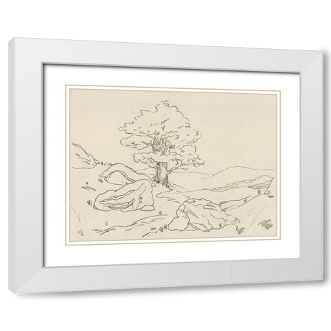 Christchurch Oak II White Modern Wood Framed Art Print with Double Matting by Green, Jacob