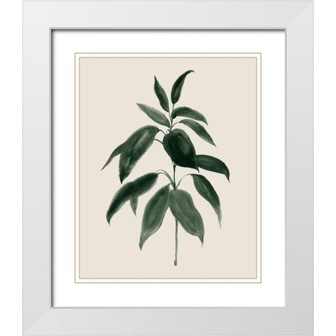 Soft Greenery II White Modern Wood Framed Art Print with Double Matting by Popp, Grace