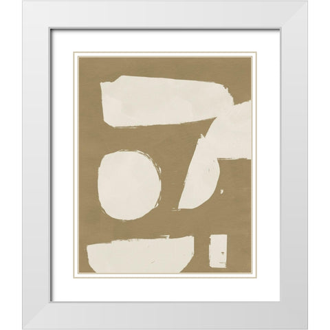 Chunky Abstract I White Modern Wood Framed Art Print with Double Matting by Green, Jacob
