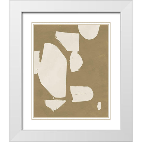 Chunky Abstract II White Modern Wood Framed Art Print with Double Matting by Green, Jacob