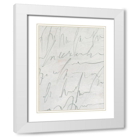 Scrabble I White Modern Wood Framed Art Print with Double Matting by Caroline, Emma