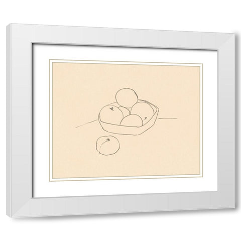 Fruit Line Drawing I White Modern Wood Framed Art Print with Double Matting by Barnes, Victoria