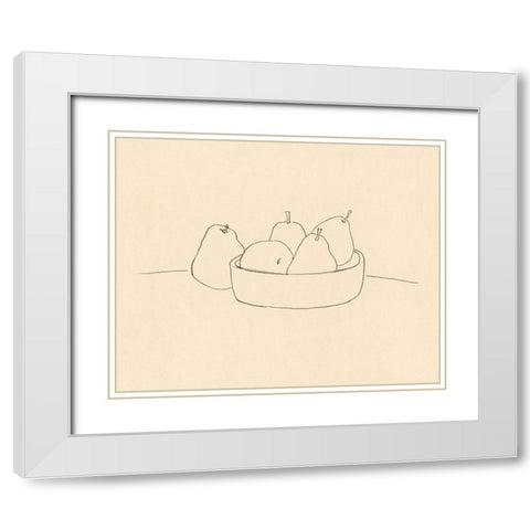 Fruit Line Drawing II White Modern Wood Framed Art Print with Double Matting by Barnes, Victoria