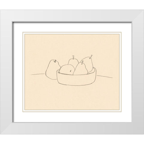 Fruit Line Drawing II White Modern Wood Framed Art Print with Double Matting by Barnes, Victoria