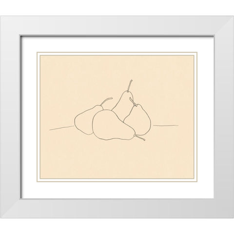 Fruit Line Drawing III White Modern Wood Framed Art Print with Double Matting by Barnes, Victoria