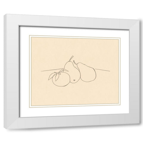 Fruit Line Drawing IV White Modern Wood Framed Art Print with Double Matting by Barnes, Victoria
