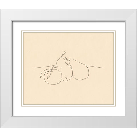 Fruit Line Drawing IV White Modern Wood Framed Art Print with Double Matting by Barnes, Victoria