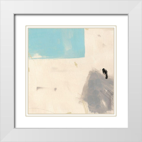 Blue Tile IV White Modern Wood Framed Art Print with Double Matting by Green, Jacob