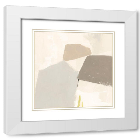 Balancing Stack I White Modern Wood Framed Art Print with Double Matting by Barnes, Victoria