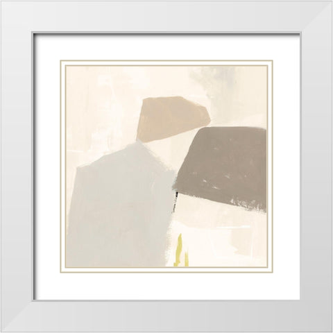 Balancing Stack I White Modern Wood Framed Art Print with Double Matting by Barnes, Victoria