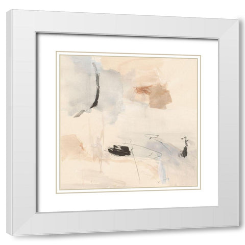 Oat and Slate I White Modern Wood Framed Art Print with Double Matting by Barnes, Victoria