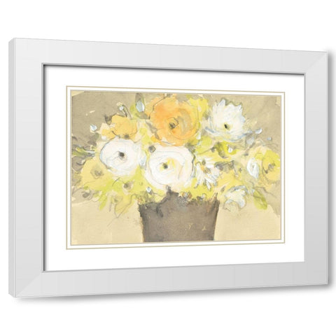 Table Bouquet I White Modern Wood Framed Art Print with Double Matting by Dixon, Samuel