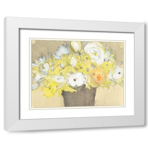 Table Bouquet II White Modern Wood Framed Art Print with Double Matting by Dixon, Samuel