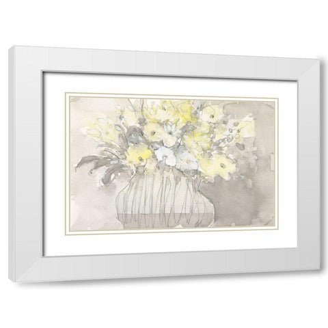 Vintage Blossoms I White Modern Wood Framed Art Print with Double Matting by Dixon, Samuel