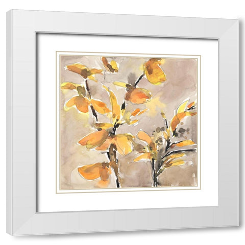 Ginkgo Leaf Moment I White Modern Wood Framed Art Print with Double Matting by Dixon, Samuel
