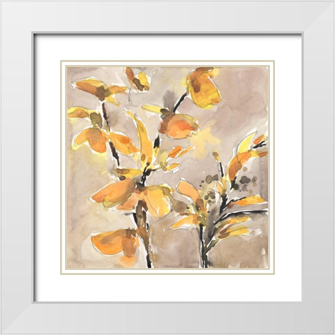 Ginkgo Leaf Moment I White Modern Wood Framed Art Print with Double Matting by Dixon, Samuel