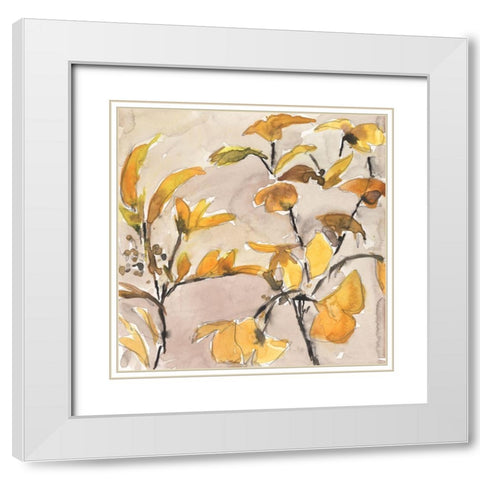 Ginkgo Leaf Moment II White Modern Wood Framed Art Print with Double Matting by Dixon, Samuel
