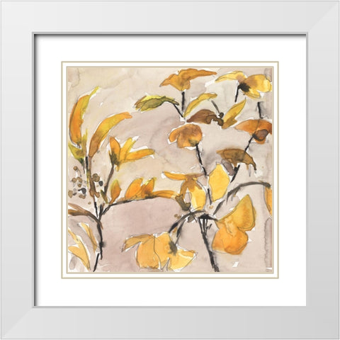 Ginkgo Leaf Moment II White Modern Wood Framed Art Print with Double Matting by Dixon, Samuel
