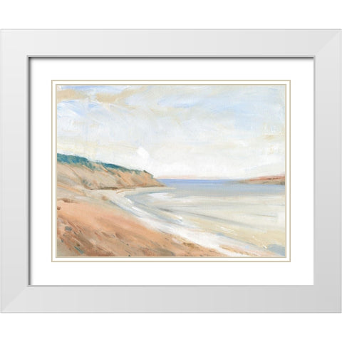 Shoreline Study I White Modern Wood Framed Art Print with Double Matting by OToole, Tim