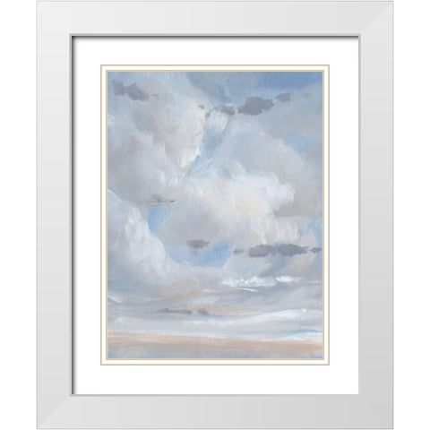 Sky Blue II White Modern Wood Framed Art Print with Double Matting by OToole, Tim